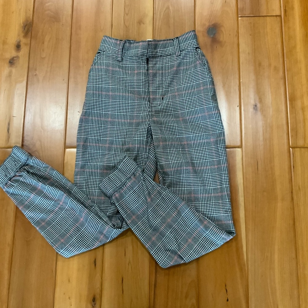 Hollister Black & White Plaid Trouser Pants Size XS